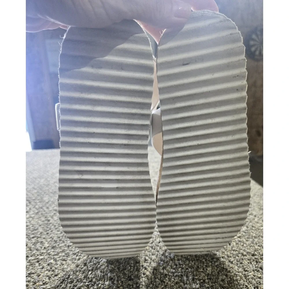 Stuart Weitzman size 7 Sandals White Leather Espadrille Platform (Retail $395)